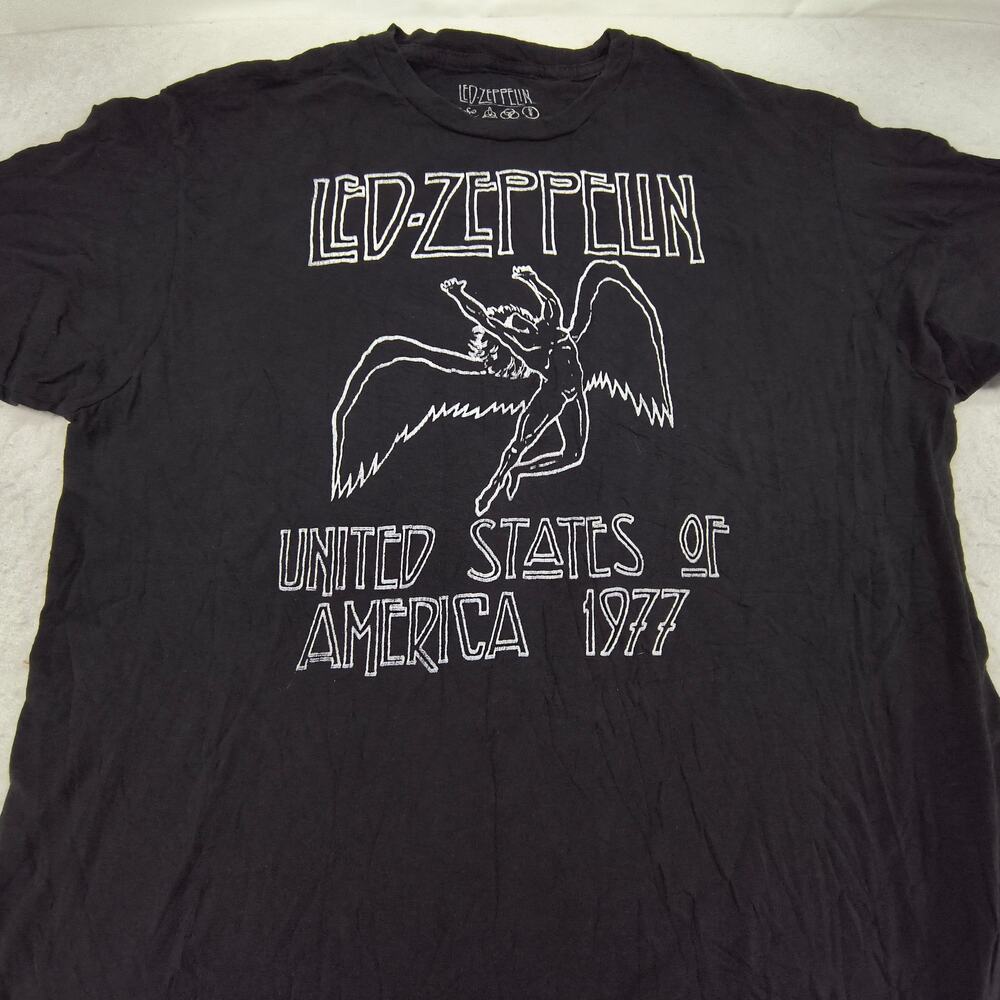 Led Zeppelin Band Graphic Short Sleeve T Shirt Mens Size Large L Black White